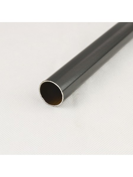 7/8" Black Wrought Iron Single Curtain Rod Set Spiral Globe Finial Custom Length Cross Section