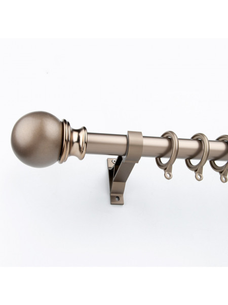 QYR37 1-1/8" Ivory Black Bronze Ball Finial Aluminum Alloy Single Double Curtain rod set