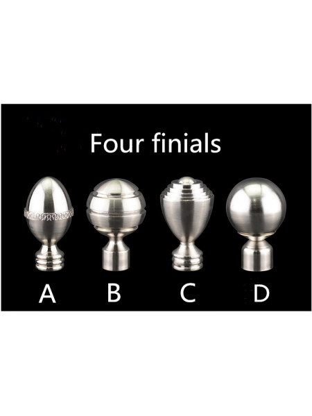 QYR3821 Nickel Silver Steel Curtain Rod Set With Peacock Bracket