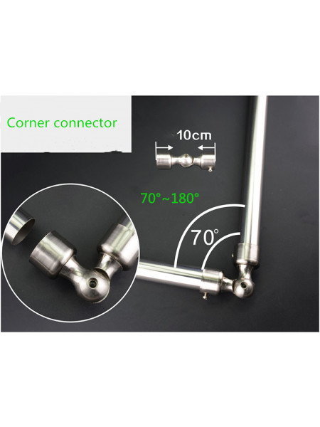 QYR3820 Nickel Silver Steel Curtain Rod Set