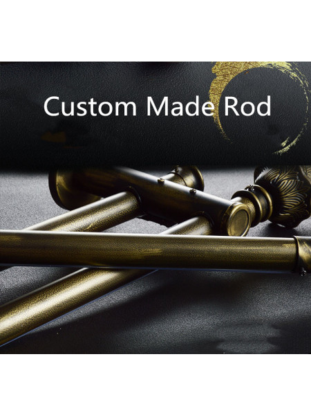 QYR39 1-1/8" Diameter Black Brush Gold Peacock Bracket Aluminum Alloy Single Double Curtain Rod Sets
