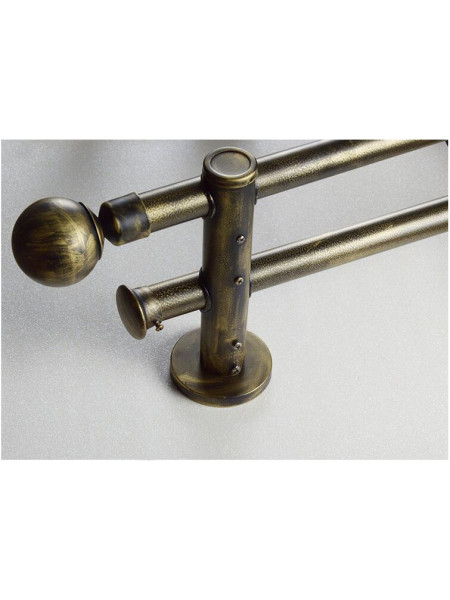 QYR39 1-1/8" Diameter Black Brush Gold Peacock Bracket Aluminum Alloy Single Double Curtain Rod Sets