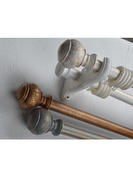 QYRY40 1-1/4"  Aluminum Alloy Thick White Blue Gold Curtain Rod Sets