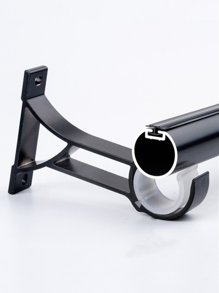 QYR40 1-1/8" Diameter Luxury White Grey Cuboid Finial Aluminum Alloy Single Double Curtain rod sets