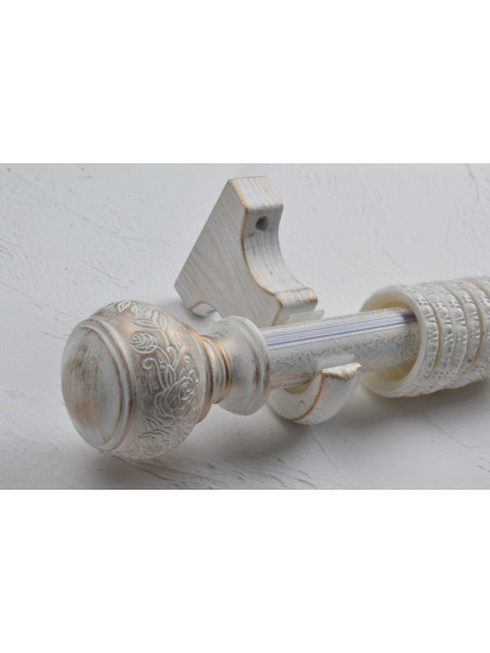 QYRY40 1-1/4"  Aluminum Alloy Thick White Blue Gold Curtain Rod Sets(Color: White)