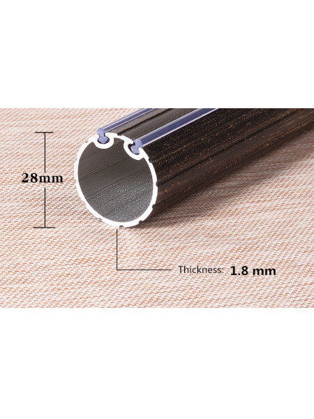 QYR4123 1-1/8" Antique Black White Green Bamboo Finial Aluminum Alloy Single Double Curtain Rod Sets