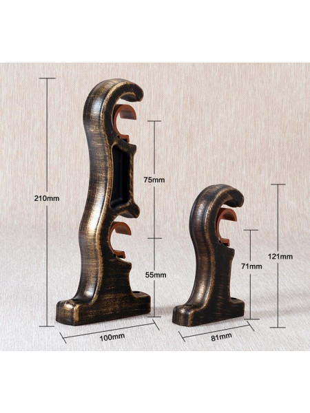 QYR4123 1-1/8" Antique Black White Green Bamboo Finial Aluminum Alloy Single Double Curtain Rod Sets