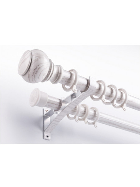 QYR44 1-1/4" Diameter Big Aluminum Alloy Wood Grain Single Double Curtain rod set