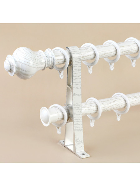 QYR46 1-1/8" Diameter On Sales Wood Grain Aluminum Alloy Single Double Curtain Rod Sets