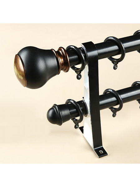 QYR47 1-1/8" Diameter On Sales Aluminum Alloy Single Double Curtain Rod Sets