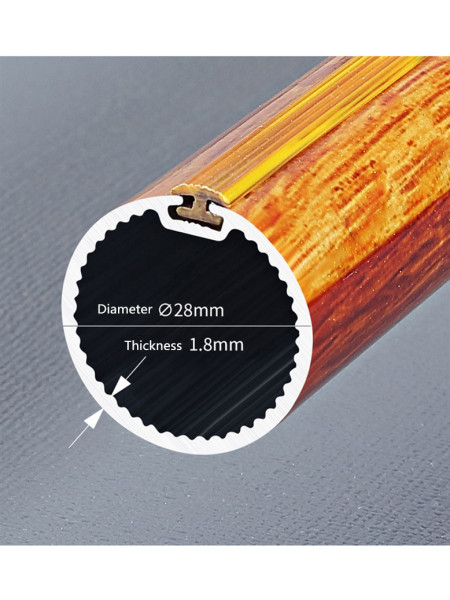 QYR48 1-1/8" Diameter Wood Grain Gourd Finial Aluminum Alloy Single Double Curtain Rod Sets