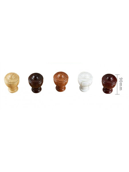 QYR51 1-1/8" Diameter Wood Grain Cup Finial Aluminum Alloy Single Double Curtain Rod Sets