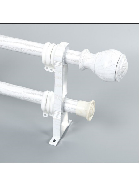QYR53 1-1/8" Diameter Wood Grain Super Thick Aluminum Alloy Single Double Curtain rod sets