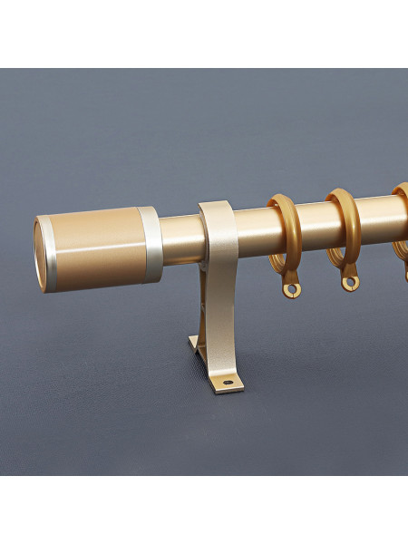 QYR55 1-1/4" Diameter Big Thick White Gold Single Double Curtain Rod Sets(Color: Gold)