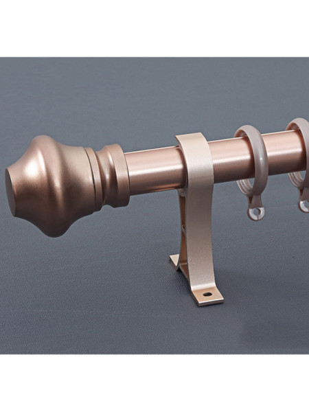 QYR56 1-1/4" Diameter Big Thick Wood Grain Single Double Curtain Rod Sets(Color: Rose gold)