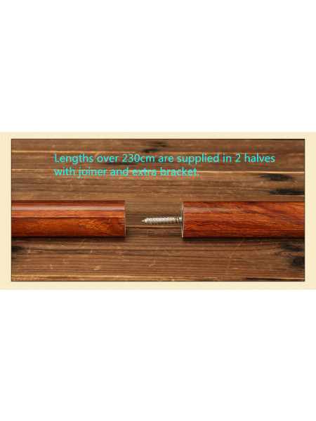 QYR58 1-1/8" Diameter Wood Aluminum Alloy Single Double Curtain rod sets