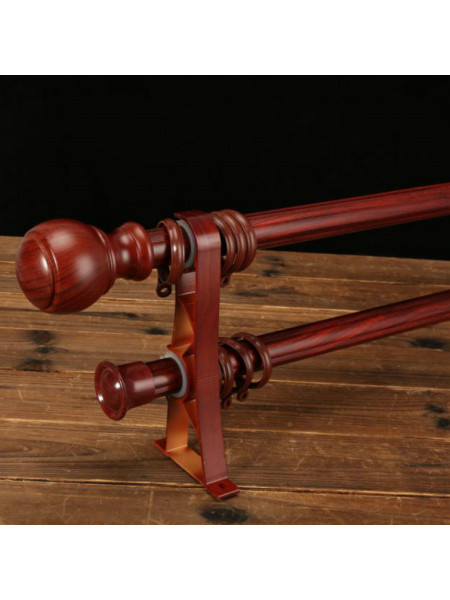 QYR58 1-1/8" Diameter Wood Aluminum Alloy Single Double Curtain rod sets