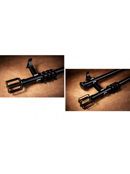 QYR59 1-1/8" Diameter Luxury Luxury Black Gold Spiral Finial Aluminum Alloy Single Double Curtain rod sets