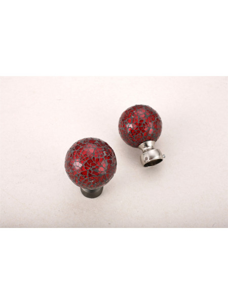 QYR66 1-1/8" Coree 28mm Diameter Steel Curtain Rod Set With Glaze Ball Finial