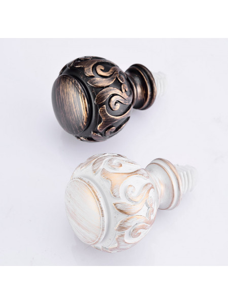 QYR73 1-1/8" Antique Black White Curtain Rod Sets For Sale