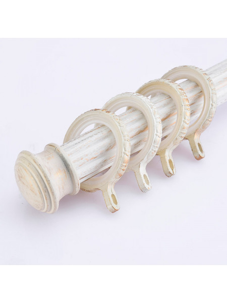 QYR73 1-1/8" Antique Black White Curtain Rod Sets For Sale