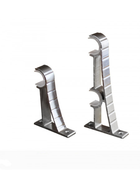 QYR77 1-1/8" Diameter Royal  Aluminum Alloy Wood Grain Single Double Curtain rod set