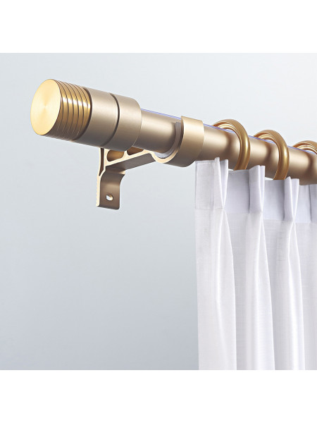 QYR78 1-1/8" Diameter Luxury White Black Gold Column Finial Aluminum Alloy Single Double Curtain rod set