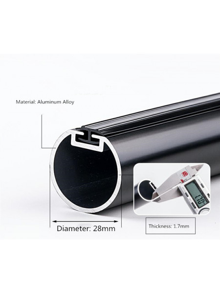 QYR83 1-1/8" White Black Aluminum Alloy Thick Single Double Curtain rod sets