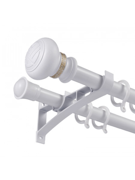 QYR82 1-1/8" White Black Aluminum Alloy Thick Single Double Curtain rod sets