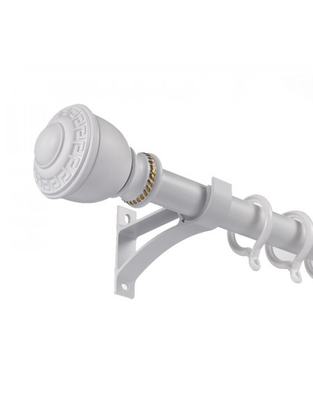 QYR83 1-1/8" White Black Aluminum Alloy Thick Single Double Curtain rod sets(Color: White)