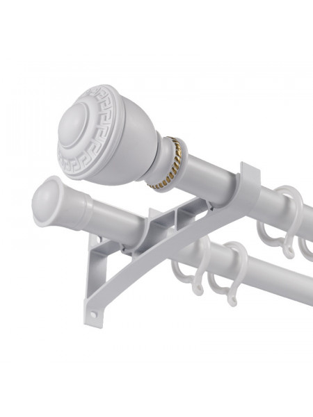 QYR83 1-1/8" White Black Aluminum Alloy Thick Single Double Curtain rod sets