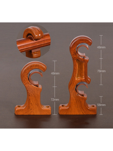 QYR84 1-1/8" Diameter Cone Wood Finial Aluminum Alloy Wood Grain Single Double Curtain rod sets
