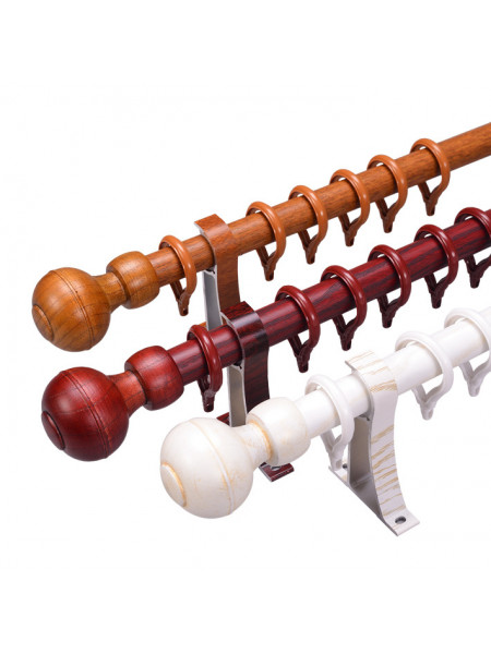 QYR85 1-1/8" Diameter Wood Grain Super Thick Aluminum Alloy Single Double Curtain rod sets