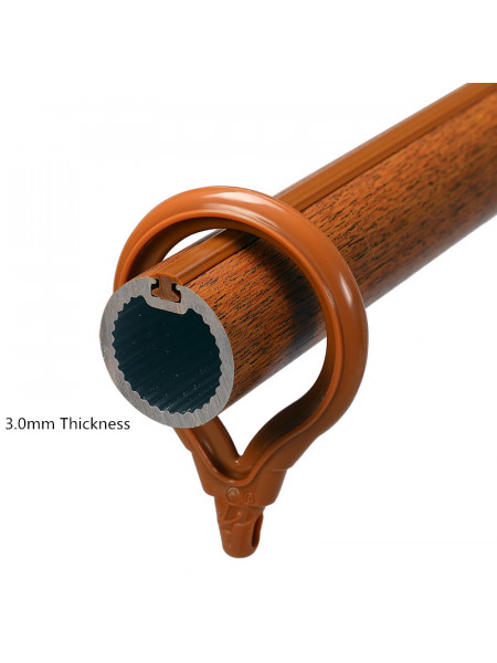 QYR85 1-1/8" Diameter Wood Grain Super Thick Aluminum Alloy Single Double Curtain rod sets