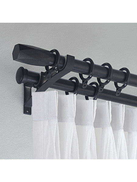 QYR86 1-1/8" New Arrival Luxury White Black Red Aluminum Alloy Matte Curtain rod sets
