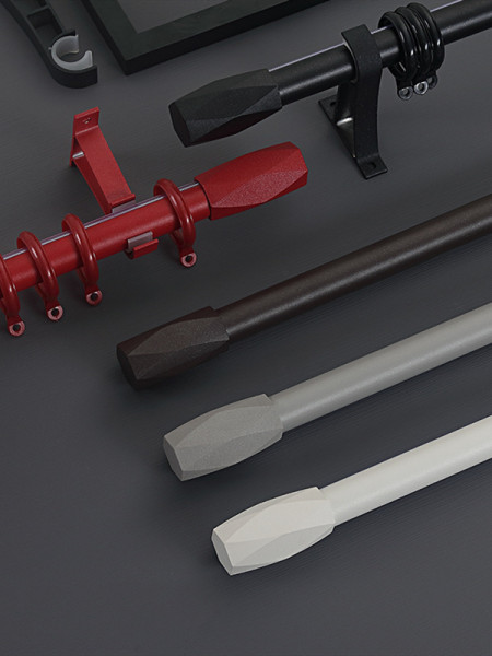 QYR86 1-1/8" New Arrival Luxury White Black Red Aluminum Alloy Matte Curtain rod sets