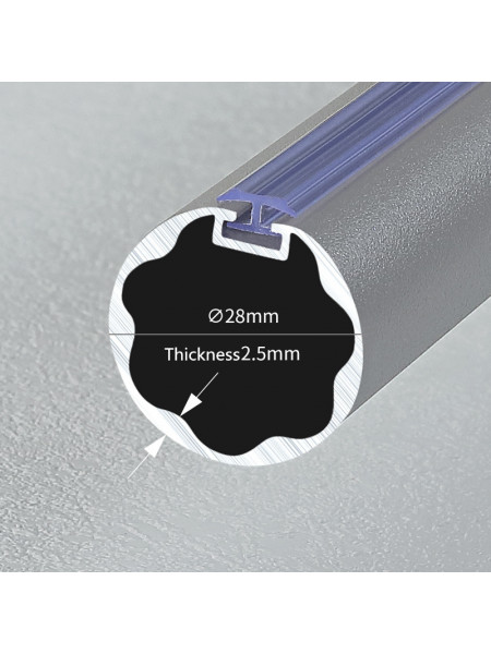 QYR86 1-1/8" New Arrival Luxury White Black Red Aluminum Alloy Matte Curtain rod sets