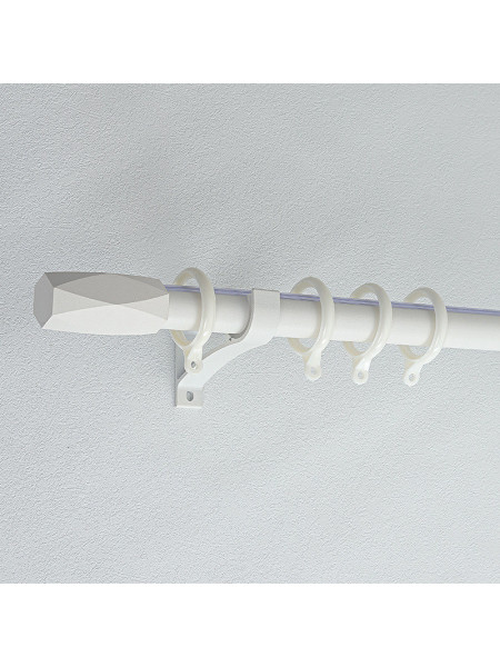 QYR86 1-1/8" New Arrival Luxury White Black Red Aluminum Alloy Matte Curtain rod sets(Color: White)