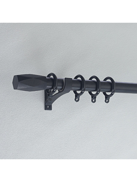 QYR86 1-1/8" New Arrival Luxury White Black Red Aluminum Alloy Matte Curtain rod sets(Color: Black)