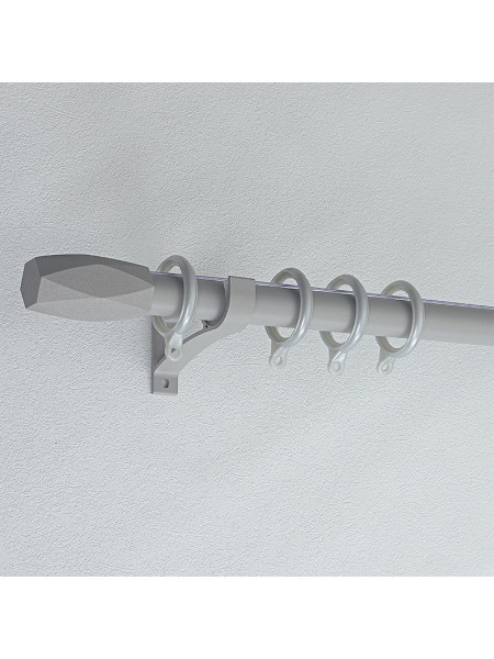 QYR86 1-1/8" New Arrival Luxury White Black Red Aluminum Alloy Matte Curtain rod sets(Color: Grey)