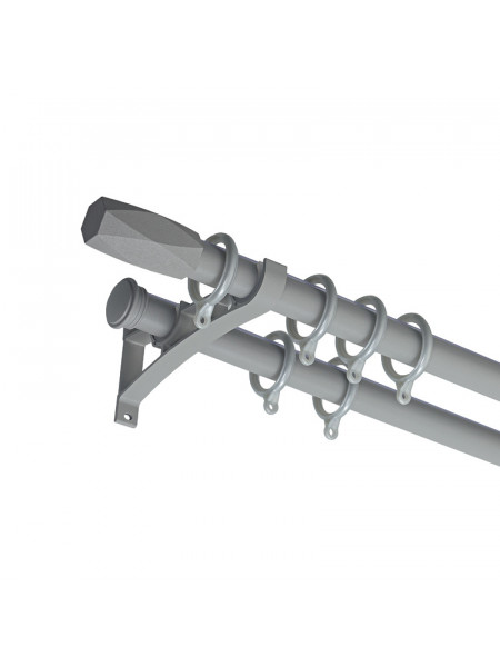 QYR86 1-1/8" New Arrival Luxury White Black Red Aluminum Alloy Matte Curtain rod sets