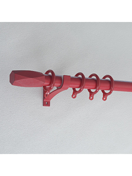QYR86 1-1/8" New Arrival Luxury White Black Red Aluminum Alloy Matte Curtain rod sets(Color: Red)