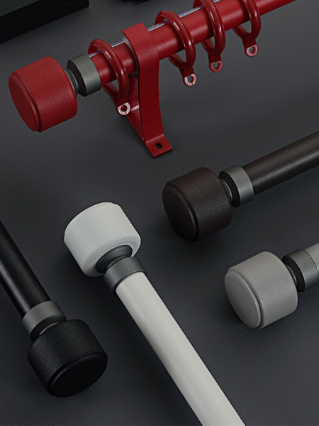 QYR87 1-1/8" Luxury White Grey Coffee Aluminum Alloy Matte Curtain rod sets