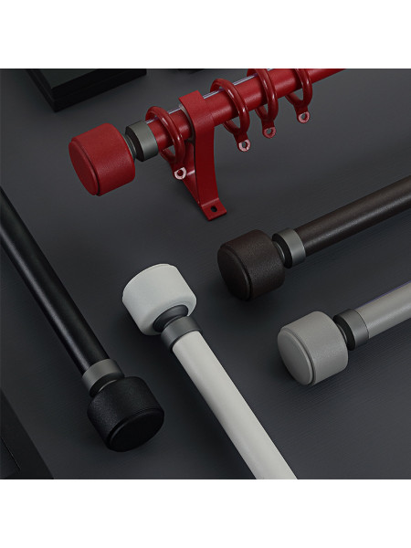 QYR87 1-1/8" Luxury White Grey Coffee Aluminum Alloy Matte Curtain rod sets