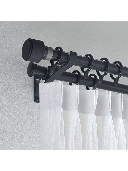 QYR87 1-1/8" Luxury White Grey Coffee Aluminum Alloy Matte Curtain rod sets