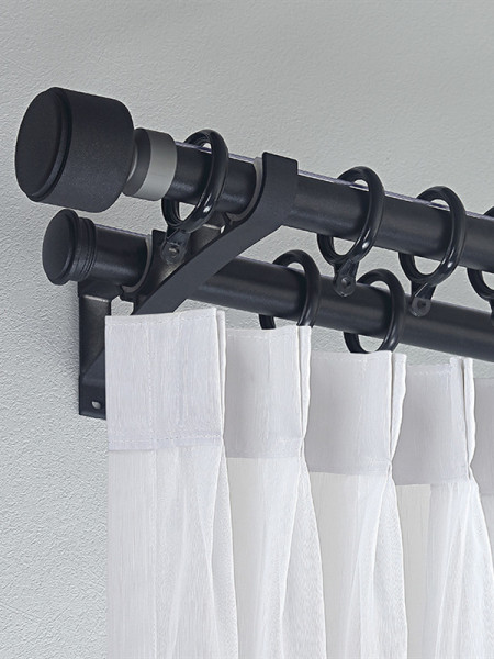 QYR87 1-1/8" Luxury White Grey Coffee Aluminum Alloy Matte Curtain rod sets