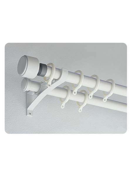 QYR87 1-1/8" Luxury White Grey Coffee Aluminum Alloy Matte Curtain rod sets