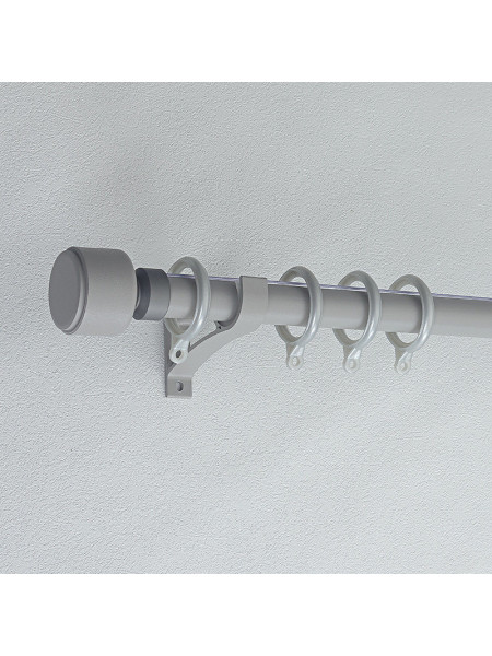QYR87 1-1/8" Luxury White Grey Coffee Aluminum Alloy Matte Curtain rod sets(Color: Grey)