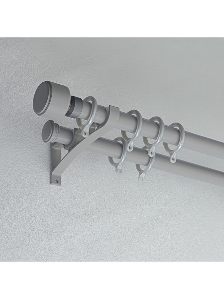 QYR87 1-1/8" Luxury White Grey Coffee Aluminum Alloy Matte Curtain rod sets