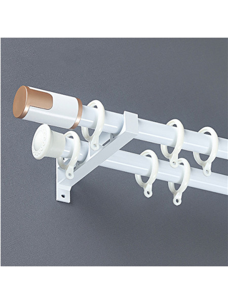 QYR89 1-1/8" New Arrival Luxury White Grey Gold Aluminum Alloy Curtain rod sets